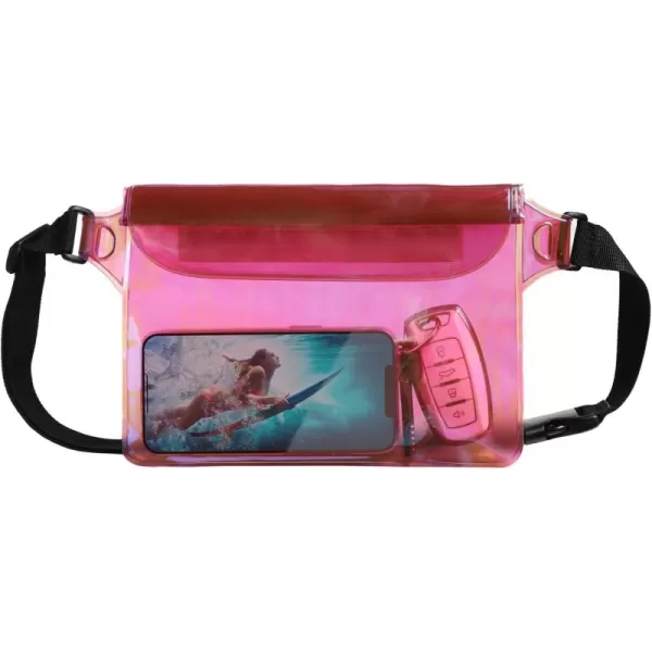 Fcolor Waterproof Fanny Pack  Waterproof Phone Pouch with Waist Strap  Cruise Essentials Must Haves Waterproof Pouch Dry Bag Keep Phone Valuables Safe for Beach Kayaking Boating Fishing1 Pack Pink