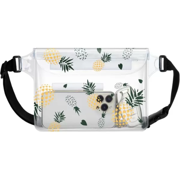 Fcolor Waterproof Fanny Pack  Waterproof Phone Pouch with Waist Strap  Cruise Essentials Must Haves Waterproof Pouch Dry Bag Keep Phone Valuables Safe for Beach Kayaking Boating Fishing1 Pack Pineapple