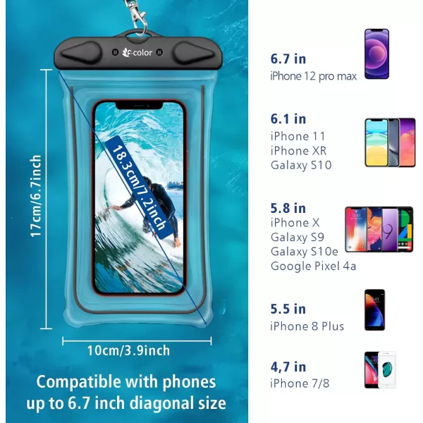 Fcolor Waterproof Phone Pouch  4 Pack Phone Waterproof Pouch for iPhone 15 14 Pro Max Galaxy S24 Up to 72quot IPX8 Waterproof Phone Case with Lanyard for Beach Surfing Snorkeling Swimming4 Pack  BlackBlueOrangePink