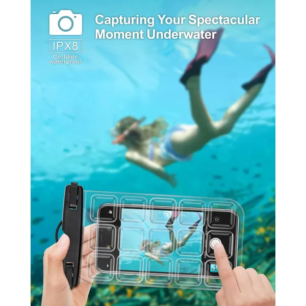 Fcolor Waterproof Phone Pouch  4 Pack Phone Waterproof Pouch for iPhone 15 14 Pro Max Galaxy S24 Up to 72quot IPX8 Waterproof Phone Case with Lanyard for Beach Surfing Snorkeling Swimming3 Pack  BlackBlueWhite with Bubble Grids