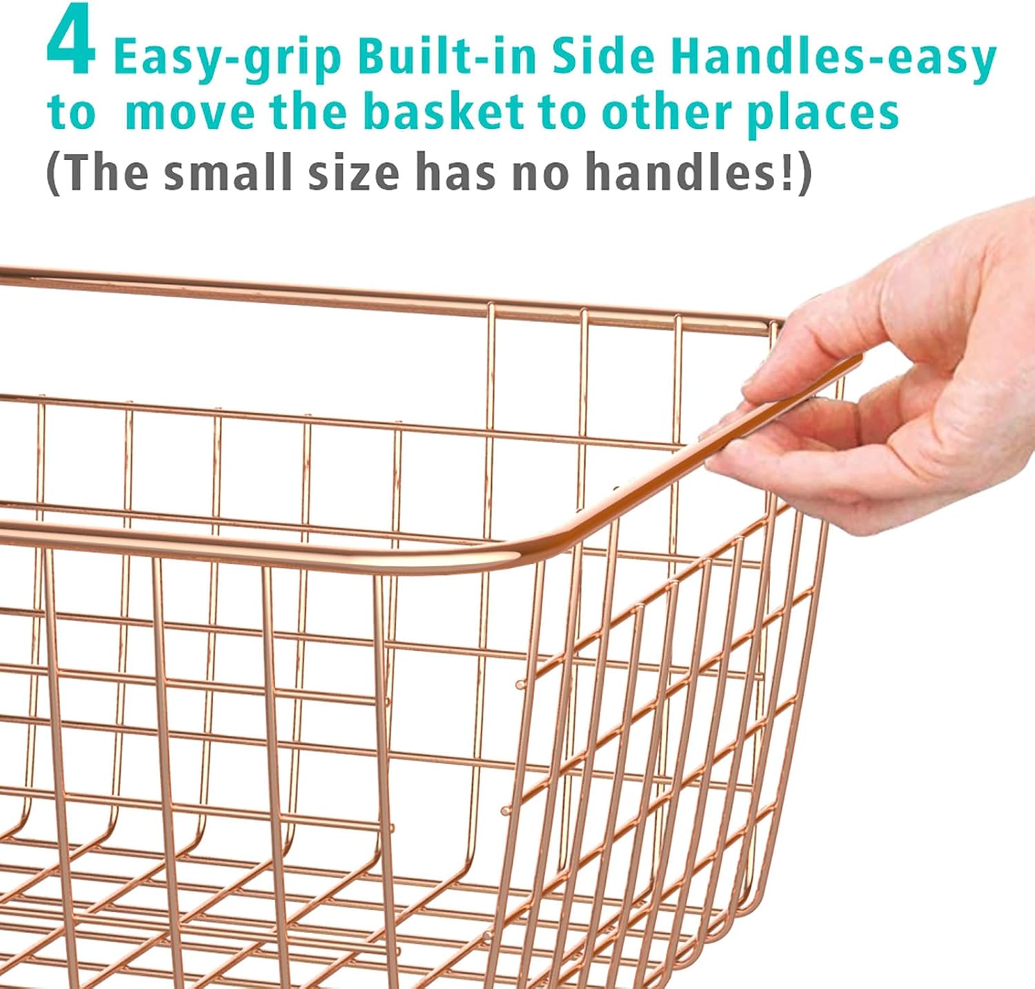 Wire Storage Basket Fcolor 6 Pack Multi Size Metal Baskets for Storage Organizer for Pantry Shelf Freezer Kitchen Cabinet Bathroom Rose GoldRose Gold