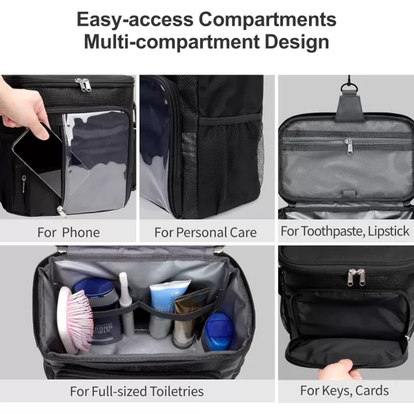 Fcolor College Dorm Essentials for Guys  Shower Caddy Portable with Hooks Study QuickDry Shower Caddy for Dorm Travel Essentials WaterResistant with Multiple Pockets for Easy Access GreyBlack