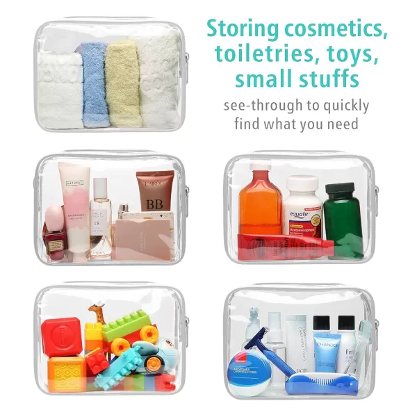 Fcolor TSA Approved Toiletry Bag 5 Pack Clear Toiletry Bags  Quart Size Travel Bag Clear Cosmetic Makeup Bags for Women Men Carry on Airport Airline Compliant Bag 5 ColorsLight Grey 3 Pack