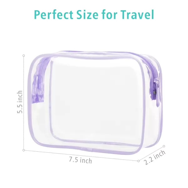 Fcolor TSA Approved Toiletry Bag 5 Pack Clear Toiletry Bags  Quart Size Travel Bag Clear Cosmetic Makeup Bags for Women Men Carry on Airport Airline Compliant Bag 5 ColorsMacaron Purple 3 Pack