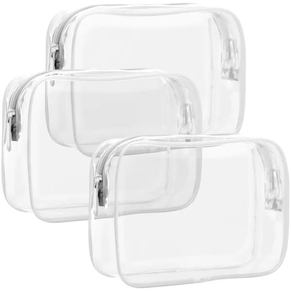 Fcolor TSA Approved Toiletry Bag 5 Pack Clear Toiletry Bags  Quart Size Travel Bag Clear Cosmetic Makeup Bags for Women Men Carry on Airport Airline Compliant Bag 5 ColorsActive White 3 Pack