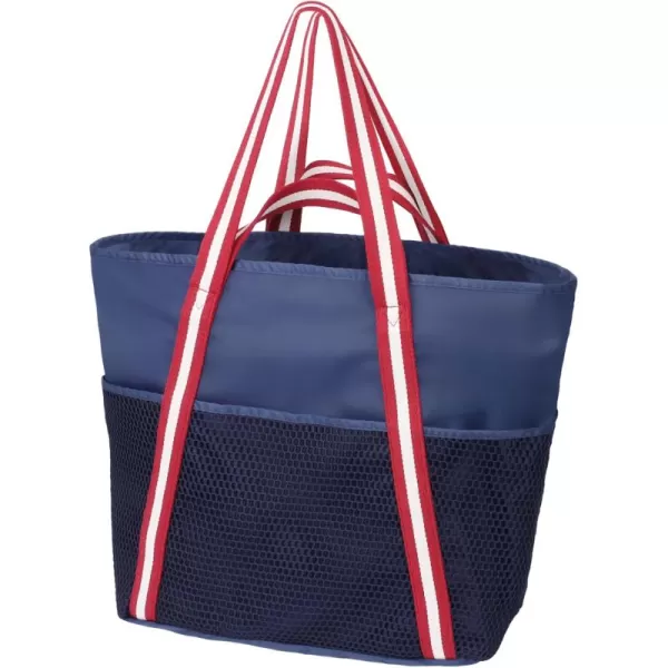 Fcolor Waterproof Beach Bags for Women  Machine Washable Travel Tote Bag with Zipper Packable for Beach Cruise SwimNavy Blue