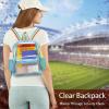 imageFcolor Clear Backpack Stadium Approved Clear Mini Backpack with Adjustable Straps for Concert Sport Event Waterproof See Through Backpack for Women Kids Blue