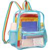 imageFcolor Clear Backpack Stadium Approved Clear Mini Backpack with Adjustable Straps for Concert Sport Event Waterproof See Through Backpack for Women Kids Blue
