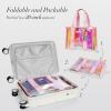 imageFcolor Iridesent Beach Bag for Women  Waterproof Beach Tote Clear Pool Bag with Phone Pouch for Cruise Vacation Essentials16l  Iridescent Pink