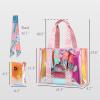 imageFcolor Iridesent Beach Bag for Women  Waterproof Beach Tote Clear Pool Bag with Phone Pouch for Cruise Vacation Essentials16l  Iridescent Pink