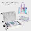 imageFcolor Iridesent Beach Bag for Women  Waterproof Beach Tote Clear Pool Bag with Phone Pouch for Cruise Vacation Essentials16l  Iridescent Purple