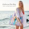 imageFcolor Iridesent Beach Bag for Women  Waterproof Beach Tote Clear Pool Bag with Phone Pouch for Cruise Vacation Essentials16l  Iridescent Purple