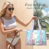 imageFcolor Iridesent Beach Bag for Women  Waterproof Beach Tote Clear Pool Bag with Phone Pouch for Cruise Vacation Essentials16l  Iridescent Purple