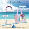 imageFcolor Iridesent Beach Bag for Women  Waterproof Beach Tote Clear Pool Bag with Phone Pouch for Cruise Vacation Essentials16l  Iridescent Purple