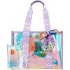 imageFcolor Iridesent Beach Bag for Women  Waterproof Beach Tote Clear Pool Bag with Phone Pouch for Cruise Vacation Essentials16l  Iridescent Purple