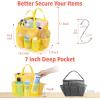 imageFcolor Mesh Shower Caddy Portable with Dividers  Upgrade Deeper 7 Pockets Dorm Room Essentials with S Hook Shower Bag Basket Tote for Guys Girls College Camping Toiletry Bathroom BlackYellow