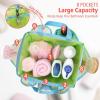 imageFcolor Mesh Shower Caddy Portable with Dividers  Upgrade Deeper 7 Pockets Dorm Room Essentials with S Hook Shower Bag Basket Tote for Guys Girls College Camping Toiletry Bathroom Black1 Pack L Fluorescent Green