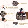 imageFcolor Mesh Shower Caddy Portable with Dividers  Upgrade Deeper 7 Pockets Dorm Room Essentials with S Hook Shower Bag Basket Tote for Guys Girls College Camping Toiletry Bathroom BlackL  Leopard