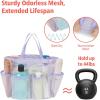 imageFcolor Mesh Shower Caddy Portable with Dividers  Upgrade Deeper 7 Pockets Dorm Room Essentials with S Hook Shower Bag Basket Tote for Guys Girls College Camping Toiletry Bathroom BlackPurple