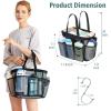 imageFcolor Mesh Shower Caddy Portable with Dividers  Upgrade Deeper 7 Pockets Dorm Room Essentials with S Hook Shower Bag Basket Tote for Guys Girls College Camping Toiletry Bathroom Black1 Pack XLarge Black