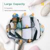 imageFcolor Mesh Shower Caddy Portable with Dividers  Upgrade Deeper 7 Pockets Dorm Room Essentials with S Hook Shower Bag Basket Tote for Guys Girls College Camping Toiletry Bathroom BlackL  Green Pineapple
