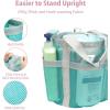 imageFcolor Mesh Shower Caddy Portable with Dividers  Upgrade Deeper 7 Pockets Dorm Room Essentials with S Hook Shower Bag Basket Tote for Guys Girls College Camping Toiletry Bathroom Black1 Pack Mint Green