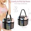 imageFcolor Mesh Shower Caddy Portable with Dividers  Upgrade Deeper 7 Pockets Dorm Room Essentials with S Hook Shower Bag Basket Tote for Guys Girls College Camping Toiletry Bathroom Black1 Pack Black