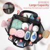 imageFcolor Mesh Shower Caddy Portable with Dividers  Upgrade Deeper 7 Pockets Dorm Room Essentials with S Hook Shower Bag Basket Tote for Guys Girls College Camping Toiletry Bathroom Black1 Pack L Black