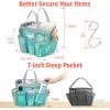 imageFcolor Mesh Shower Caddy Portable with Dividers  Upgrade Deeper 7 Pockets Dorm Room Essentials with S Hook Shower Bag Basket Tote for Guys Girls College Camping Toiletry Bathroom Black1 Pack L Mint Green