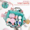 imageFcolor Mesh Shower Caddy Portable with Dividers  Upgrade Deeper 7 Pockets Dorm Room Essentials with S Hook Shower Bag Basket Tote for Guys Girls College Camping Toiletry Bathroom Black2 Pack Mint Green