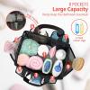 imageFcolor Mesh Shower Caddy Portable with Dividers  Upgrade Deeper 7 Pockets Dorm Room Essentials with S Hook Shower Bag Basket Tote for Guys Girls College Camping Toiletry Bathroom BlackBlack with 2 Pack Name Tags