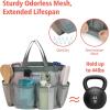 imageFcolor Mesh Shower Caddy Portable with Dividers  Upgrade Deeper 7 Pockets Dorm Room Essentials with S Hook Shower Bag Basket Tote for Guys Girls College Camping Toiletry Bathroom BlackGrey