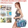 imageFcolor Mesh Shower Caddy Portable with Dividers  Upgrade Deeper 7 Pockets Dorm Room Essentials with S Hook Shower Bag Basket Tote for Guys Girls College Camping Toiletry Bathroom Black1 Pack L Blue