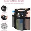 imageFcolor Mesh Shower Caddy Portable with Dividers  Upgrade Deeper 7 Pockets Dorm Room Essentials with S Hook Shower Bag Basket Tote for Guys Girls College Camping Toiletry Bathroom Black1 Pack Black