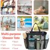 imageFcolor Mesh Shower Caddy Portable with Dividers  Upgrade Deeper 7 Pockets Dorm Room Essentials with S Hook Shower Bag Basket Tote for Guys Girls College Camping Toiletry Bathroom BlackBlack with Dividers
