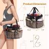 imageFcolor Mesh Shower Caddy Portable with Dividers  Upgrade Deeper 7 Pockets Dorm Room Essentials with S Hook Shower Bag Basket Tote for Guys Girls College Camping Toiletry Bathroom BlackL  Leopard