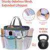imageFcolor Mesh Shower Caddy Portable with Dividers  Upgrade Deeper 7 Pockets Dorm Room Essentials with S Hook Shower Bag Basket Tote for Guys Girls College Camping Toiletry Bathroom BlackWhite
