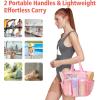 imageFcolor Mesh Shower Caddy Portable with Dividers  Upgrade Deeper 7 Pockets Dorm Room Essentials with S Hook Shower Bag Basket Tote for Guys Girls College Camping Toiletry Bathroom BlackPink