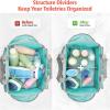 imageFcolor Mesh Shower Caddy Portable with Dividers  Upgrade Deeper 7 Pockets Dorm Room Essentials with S Hook Shower Bag Basket Tote for Guys Girls College Camping Toiletry Bathroom BlackMint Green with Dividers