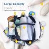 imageFcolor Mesh Shower Caddy Portable with Dividers  Upgrade Deeper 7 Pockets Dorm Room Essentials with S Hook Shower Bag Basket Tote for Guys Girls College Camping Toiletry Bathroom BlackL  Dark Blue Camouflage