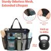 imageFcolor Mesh Shower Caddy Portable with Dividers  Upgrade Deeper 7 Pockets Dorm Room Essentials with S Hook Shower Bag Basket Tote for Guys Girls College Camping Toiletry Bathroom Black1 Pack L Black