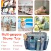 imageFcolor Mesh Shower Caddy Portable with Dividers  Upgrade Deeper 7 Pockets Dorm Room Essentials with S Hook Shower Bag Basket Tote for Guys Girls College Camping Toiletry Bathroom Blue