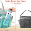 imageFcolor Mesh Shower Caddy Portable with Dividers  Upgrade Deeper 7 Pockets Dorm Room Essentials with S Hook Shower Bag Basket Tote for Guys Girls College Camping Toiletry Bathroom BlackMint Green with Dividers
