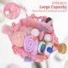 imageFcolor Mesh Shower Caddy Portable with Dividers  Upgrade Deeper 7 Pockets Dorm Room Essentials with S Hook Shower Bag Basket Tote for Guys Girls College Camping Toiletry Bathroom BlackPink