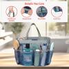 imageFcolor Mesh Shower Caddy Portable with Dividers  Upgrade Deeper 7 Pockets Dorm Room Essentials with S Hook Shower Bag Basket Tote for Guys Girls College Camping Toiletry Bathroom Blue