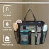 imageFcolor Mesh Shower Caddy Portable with Dividers  Upgrade Deeper 7 Pockets Dorm Room Essentials with S Hook Shower Bag Basket Tote for Guys Girls College Camping Toiletry Bathroom Black1 Pack L Black