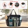 imageFcolor Mesh Shower Caddy Portable with Dividers  Upgrade Deeper 7 Pockets Dorm Room Essentials with S Hook Shower Bag Basket Tote for Guys Girls College Camping Toiletry Bathroom BlackBlack with Dividers