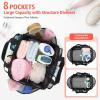 imageFcolor Mesh Shower Caddy Portable with Dividers  Upgrade Deeper 7 Pockets Dorm Room Essentials with S Hook Shower Bag Basket Tote for Guys Girls College Camping Toiletry Bathroom BlackBlack with Dividers