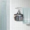 imageFcolor Mesh Shower Caddy Portable with Dividers  Upgrade Deeper 7 Pockets Dorm Room Essentials with S Hook Shower Bag Basket Tote for Guys Girls College Camping Toiletry Bathroom BlackBlack with Dividers