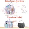 imageFcolor Mesh Shower Caddy Portable with Dividers  Upgrade Deeper 7 Pockets Dorm Room Essentials with S Hook Shower Bag Basket Tote for Guys Girls College Camping Toiletry Bathroom BlackPurple